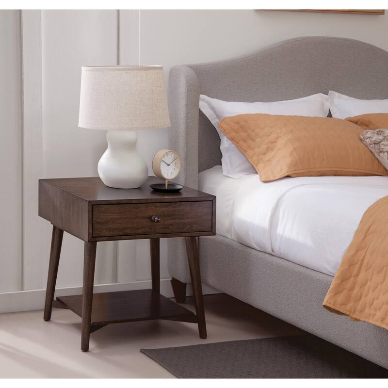 Mid-Century Modern 1-Drawer 22" End Side Table