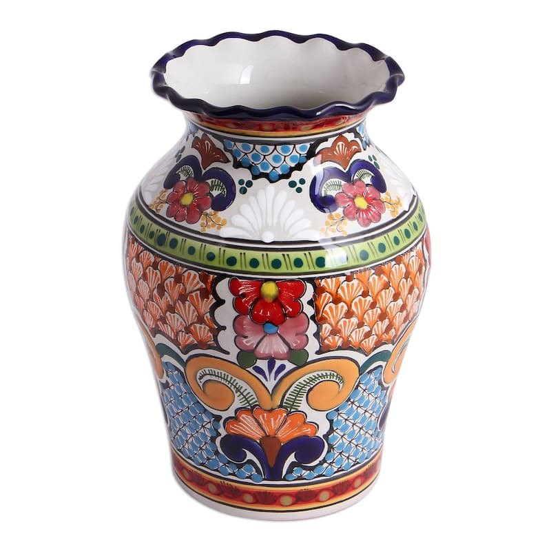Handmade Talavera Dream Ceramic decorative vase (Mexico)