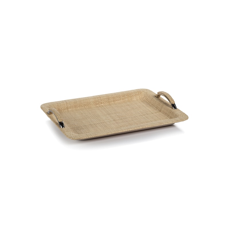 Annecy Raffia and Chambray Serving Tray - Small