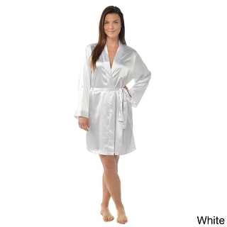 satin knee length robe