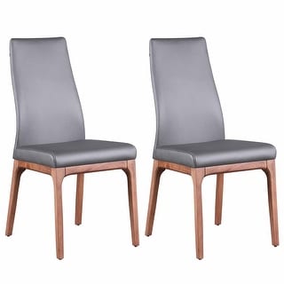 Somette Modern Contour Back Side Chair with Wood Base, Set of 2