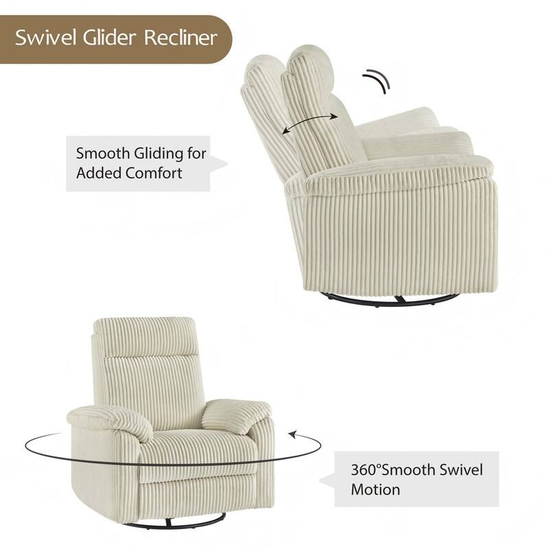 Spruce & Spring Manual Swivel Glider Recliner for Nursery