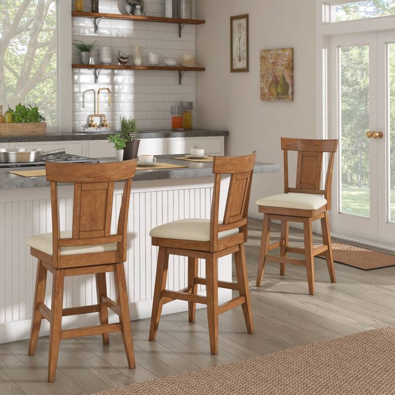 Eleanor Panel Back Wood Swivel Chair by iNSPIRE Q Classic