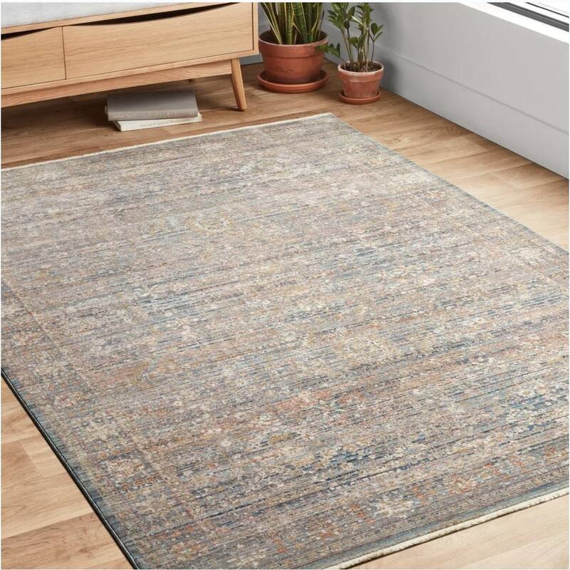 Alexander Home Nichole Collection Traditional Inspired Area Rug - 11' 6" x 15' 7" - Blue/ Sunset - Rectangle