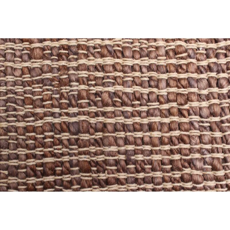 ECARPETGALLERY Flat-Weave Palas Denizli Dark Brown Jute Kilim - 5'4 x 7'4