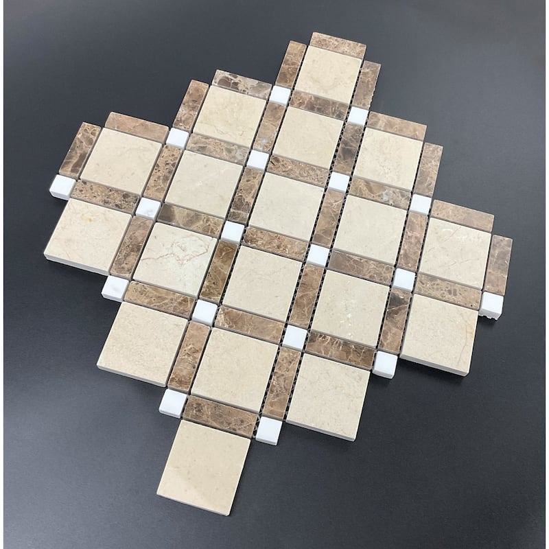 Marble Pinwheel Wall and Floor Mosaic Tiles - Case (10 Sheets)