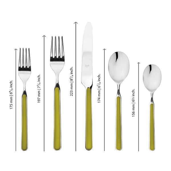 Fantasia Olive Green 5-piece Stainless Steel Flatware Set