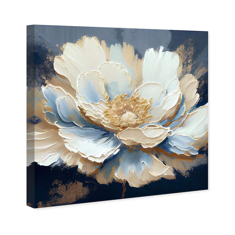 Wynwood Studio Canvas Floral and Botanical 49059 Plenitude White and Farmhouse Wall Art Canvas Print - White, Blue