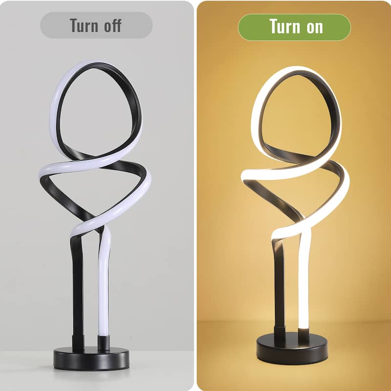 Sofuco LED Spiral Table Lamp Modern Dimming Brightness Beside Desk Light Bedroom - 19" * 7.7" * 7.1"