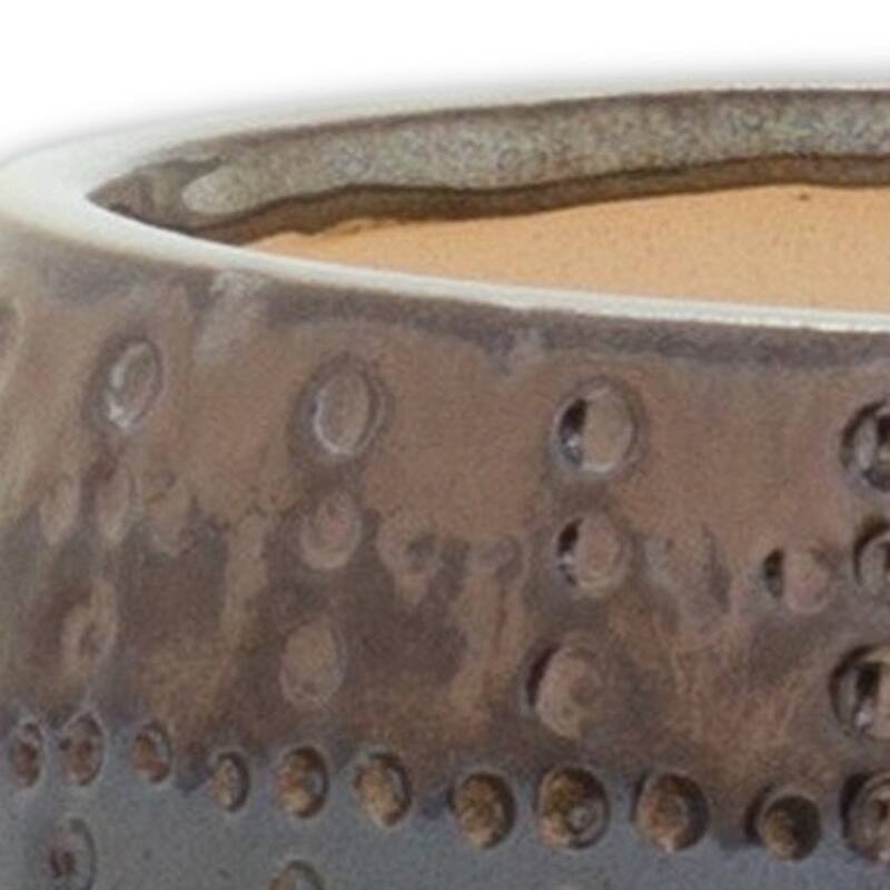 HomeRoots 6" Blue Clay Round Pot Planter - 6.00 in. x 5.25 in. x 6.00 in.