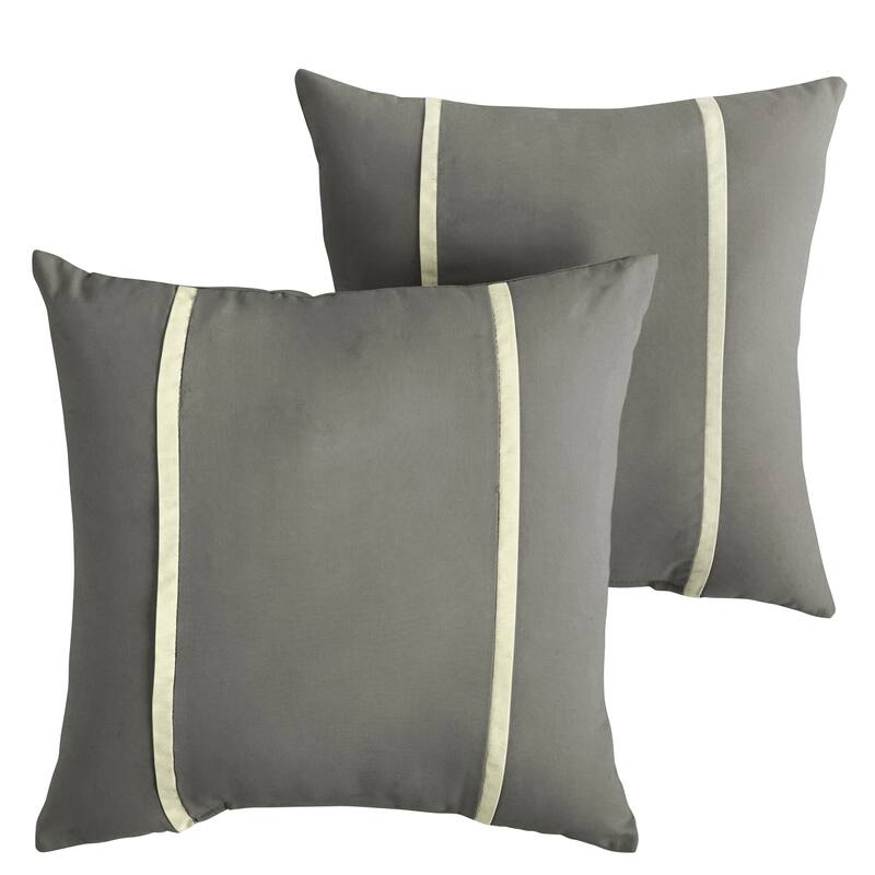 Sorra Home Sunbrella Outdoor Double Petite Flange Pillow Set of 2