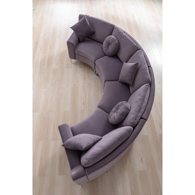 136'' Velvet sofa Sectional U Shaped 4 Seater Symmetrical Modular Curve Sofas