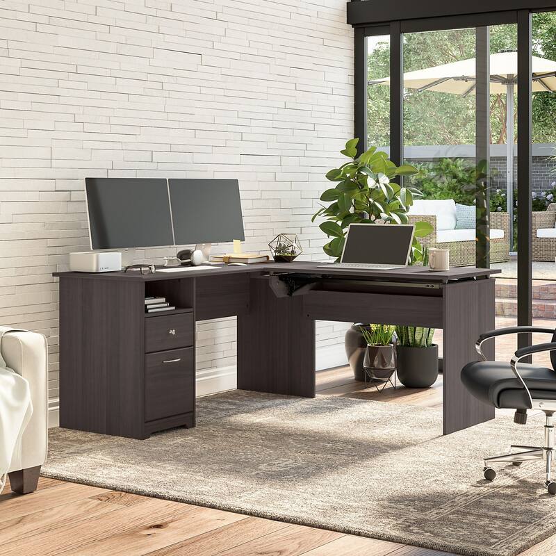 60W 3-position L-shaped Sit to Stand Desk by Bush Furniture