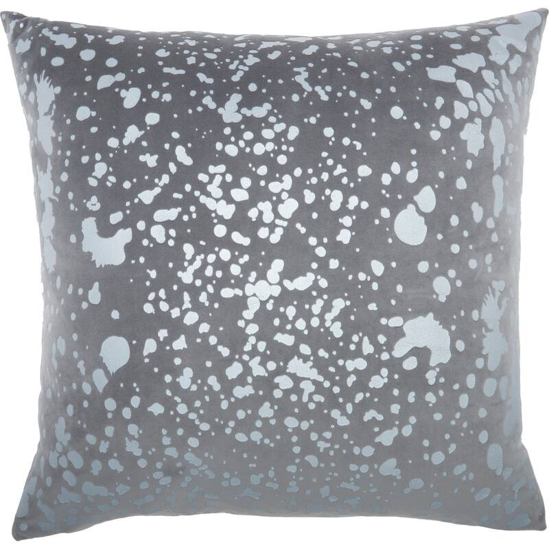 Mina Victory Luminescence Metallic Throw Pillow - Grey - 18" x 18"