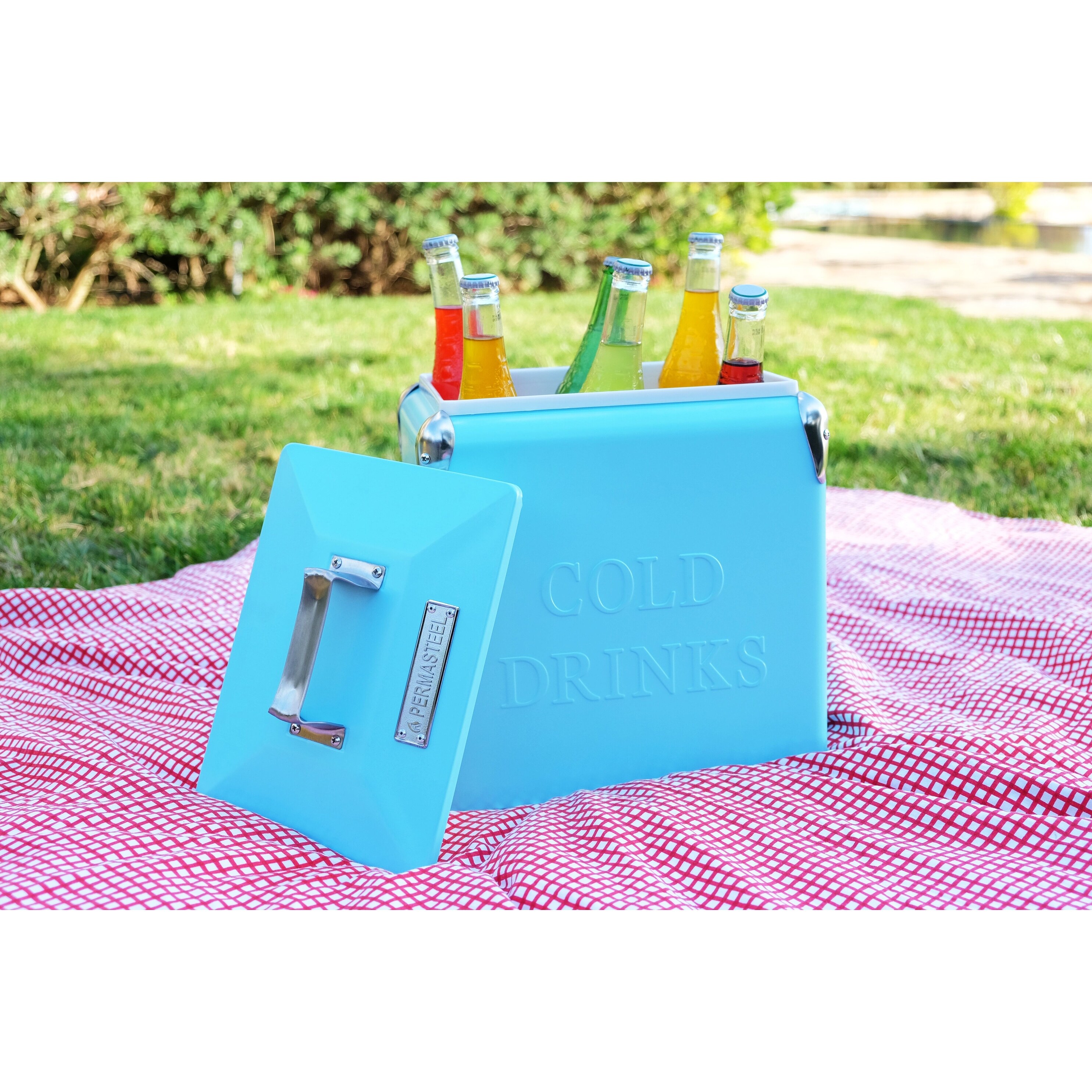 Permasteel 14 Qt. Portable Picnic Cooler, Turq - Overstock - 19419316