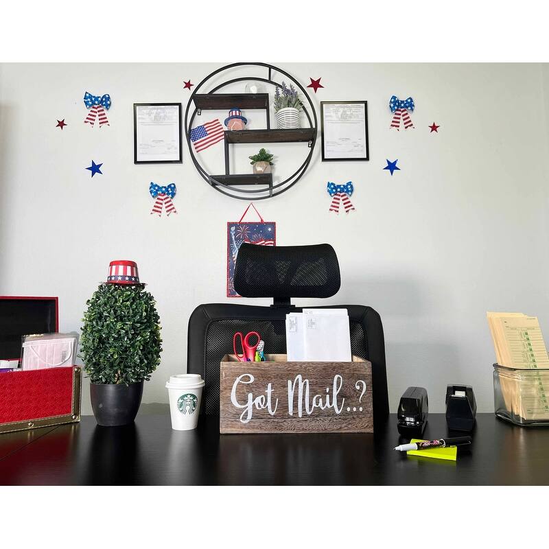 Got Mail Decor Box, Wooden Mail Box Sign, Brown