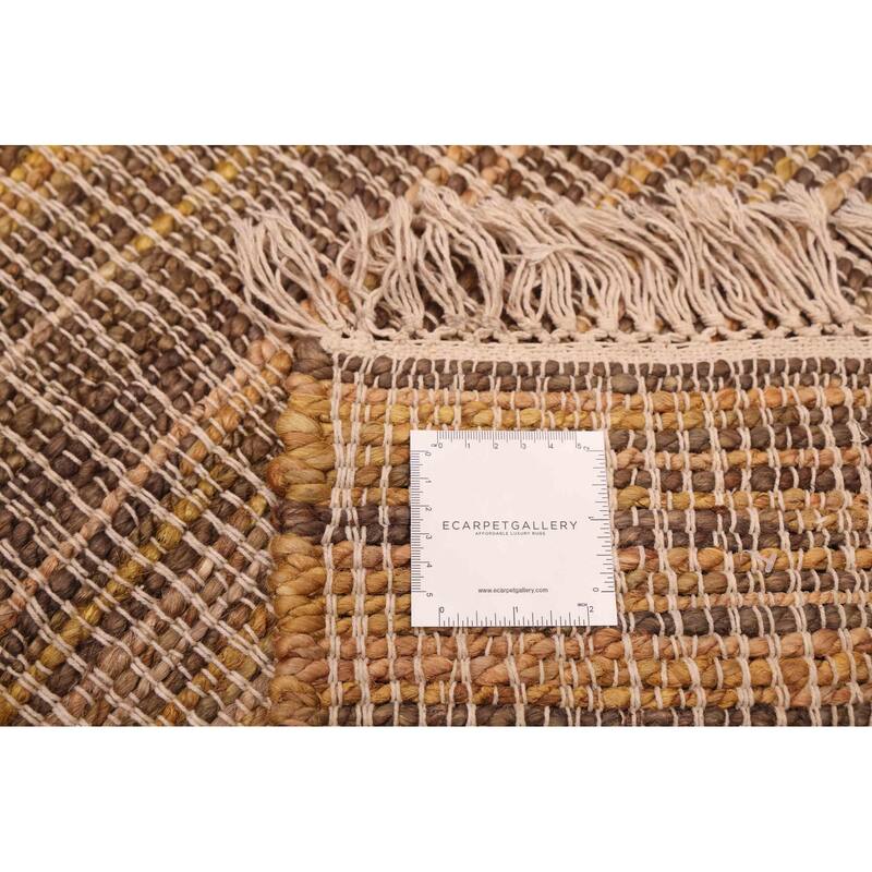 ECARPETGALLERY Flat-Weave Palas Denizli Tan Jute Kilim - 5'4 x 7'5