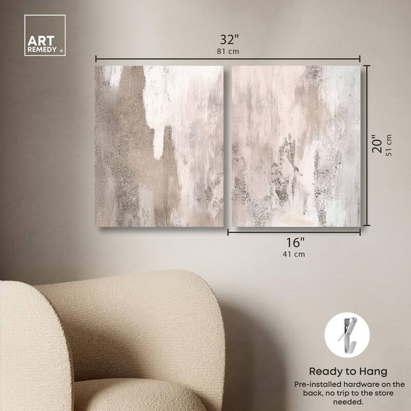 Striated Texture II Canvas Set of 2 by Art Remedy, Gallery Wrapped