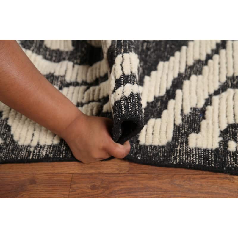All-Over Abstract Moroccan Area Rug Handmade Wool Carpet - 9'1"x 12'0"