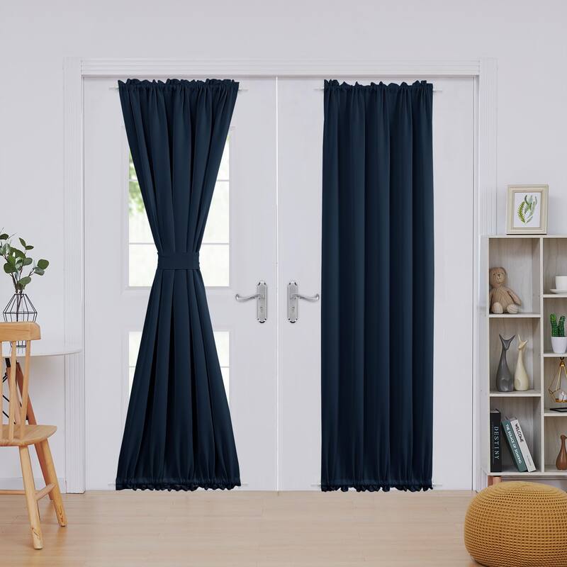 Deconovo French Door Curtain with Rod Pocket and Tieback 1 Panel