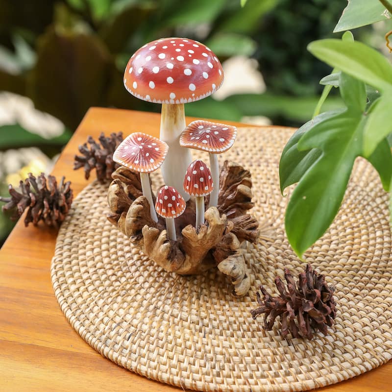 Novica Handmade Adorable Nature Wood Sculpture