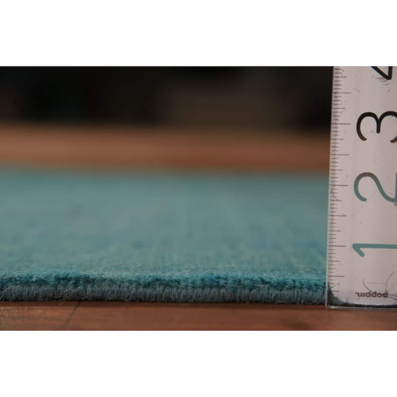 Teal Blue Gabbeh Oriental Rug Handmade Wool Carpet - 2'8" x 4'1"