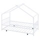 preview thumbnail 43 of 82, Twin/Full Size Metal House Bed with Twin Size Trundle, Playhouse Bed Montessori Bed House Platform Bed with Roof Frame for Kids