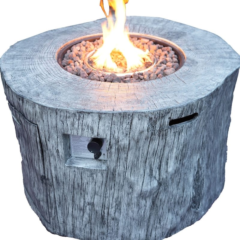 50000 BTU 40" Gray Aluminum Natural Gas Round Fire Pit Table With Cover