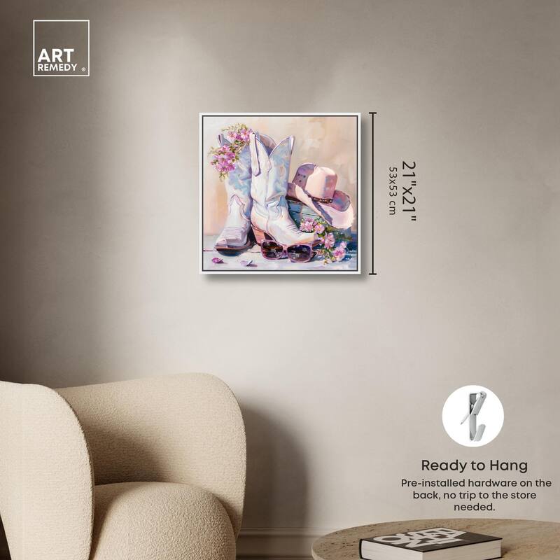 Spring Pink Cowboy Necessities Canvas by Art Remedy