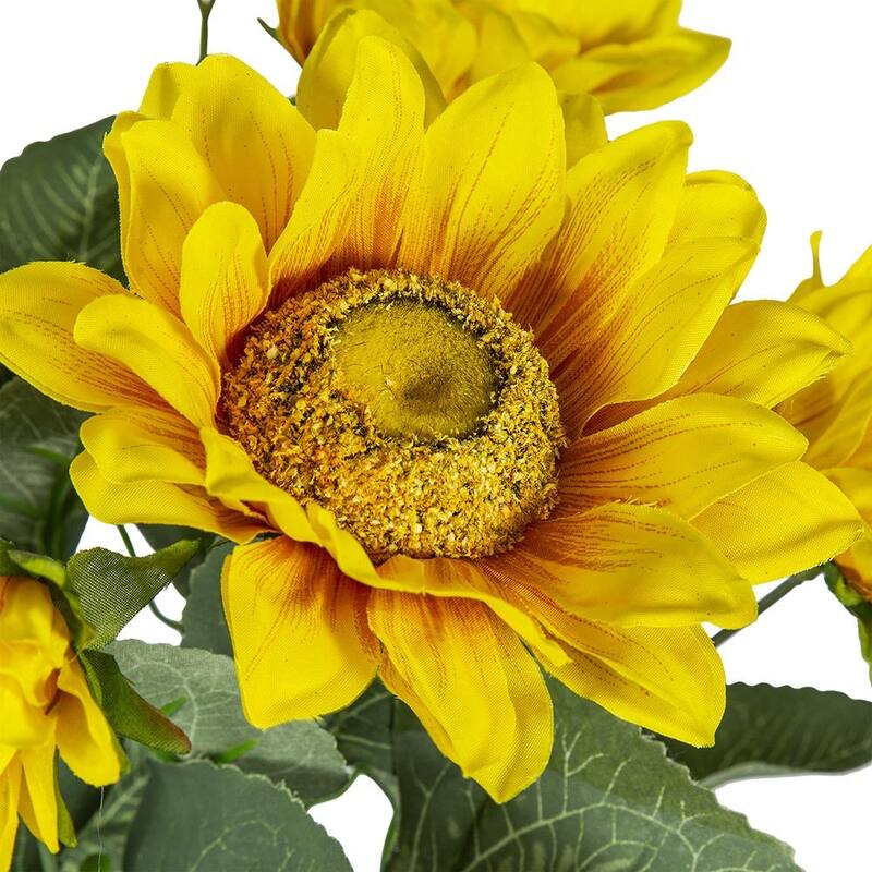 10.2 x 11 x 18.9"H Artificial Yellow Sunflower BushX9,4 Pack