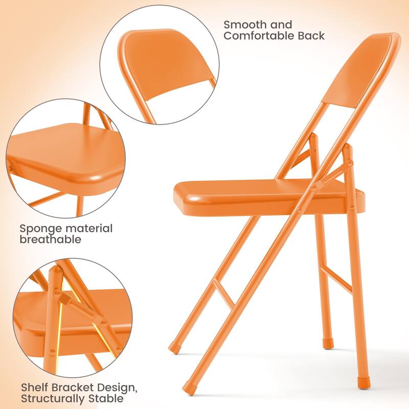 Folding Chairs Set of 4 Hold Up to 350 Pounds