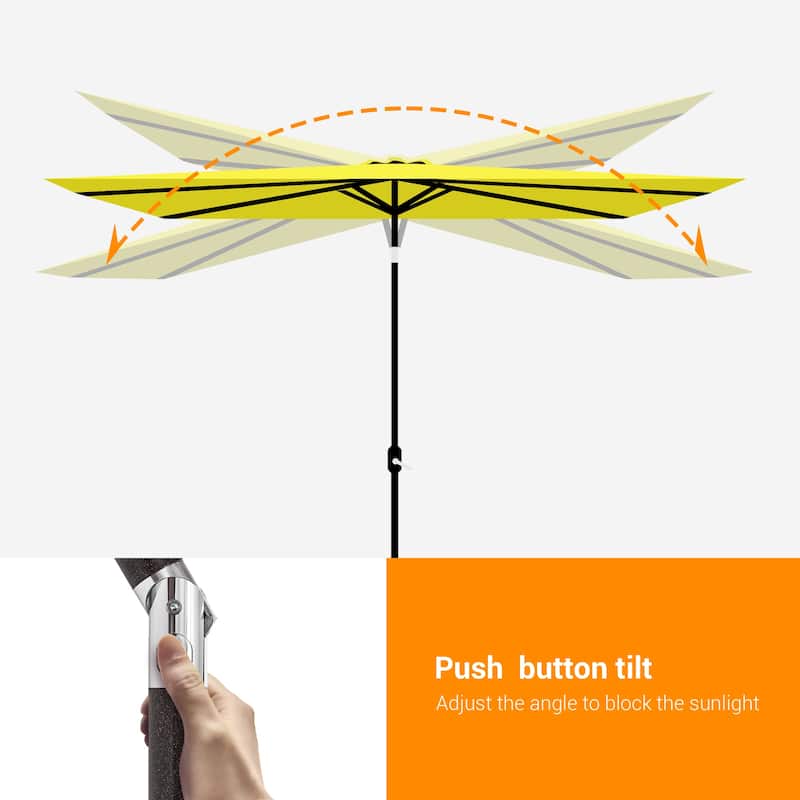 BONOSUKI LED 10 x 6.5ft Outdoor Umbrellas Patio Market Table Umbrellas