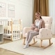 preview thumbnail 162 of 185, HOMYKA 28" Wide Rocking Chair for Nursery with Solid Wood Leg