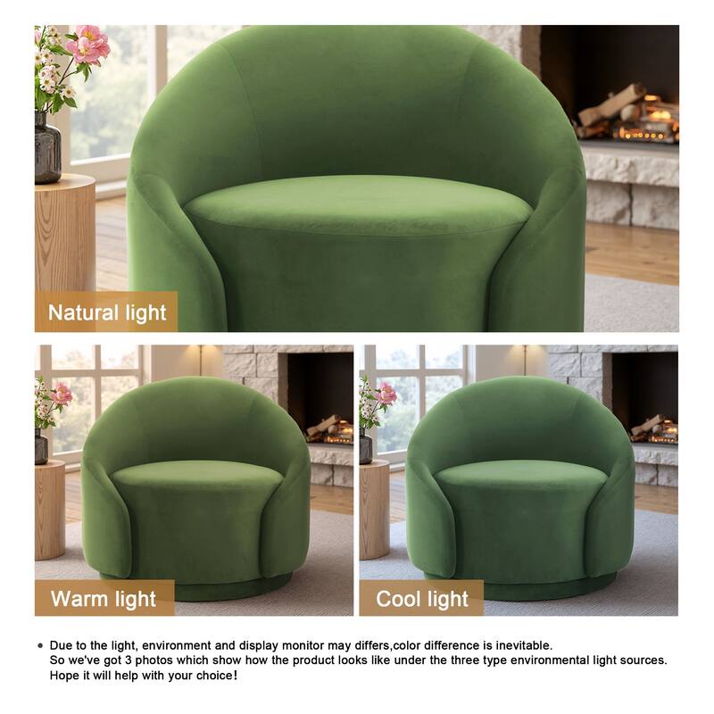 Modern Upholstered Swivel Barrel Chair Accent Lounge Chair