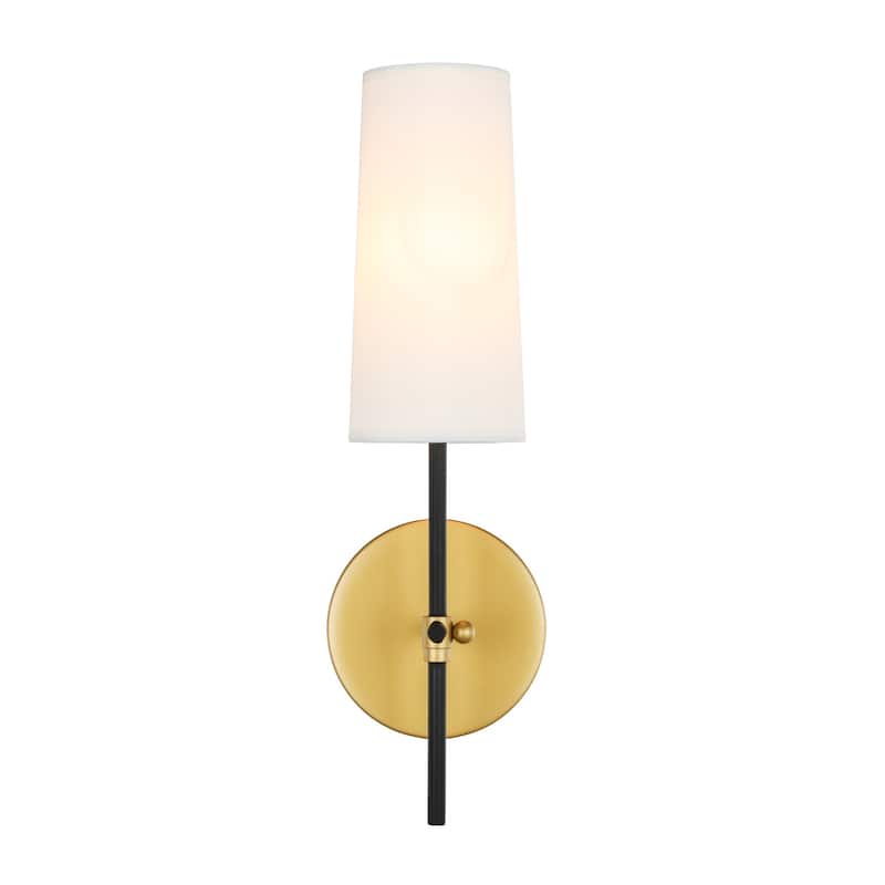Elegant Lighting Mel Single Light 16" Tall Bathroom Sconce - Brass / Black