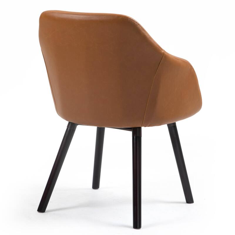 Carson Carrington Akrehamn Cappuccino Faux Leather Armchair (Set of 2)