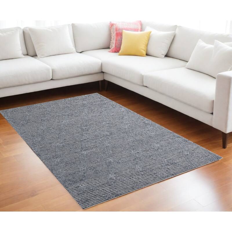 Muca Geometric Non Skid Woven Area Rug By HomeRoots - 8' x 10' - Oxford Blue