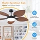 preview thumbnail 14 of 28, 52" Palm Leaf Tropical Ceiling Fan with Light and Remote,Indoor or Outdoor Ceiling Fan,for Farmhouse Living Room Patio