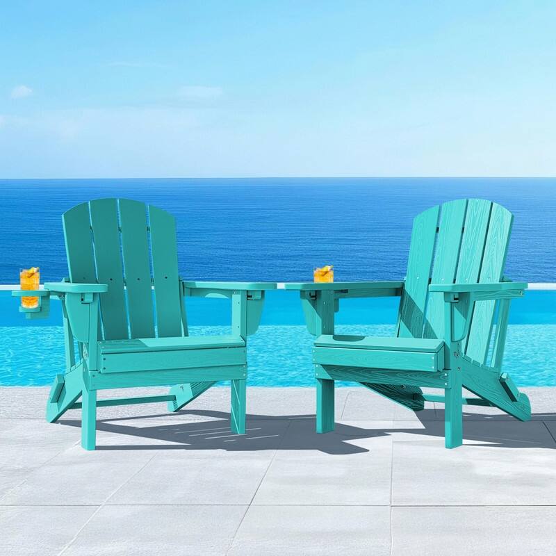 3-Position Reclining Folding Outdoor Chair – PE Wood Grain, Weather-Resistant