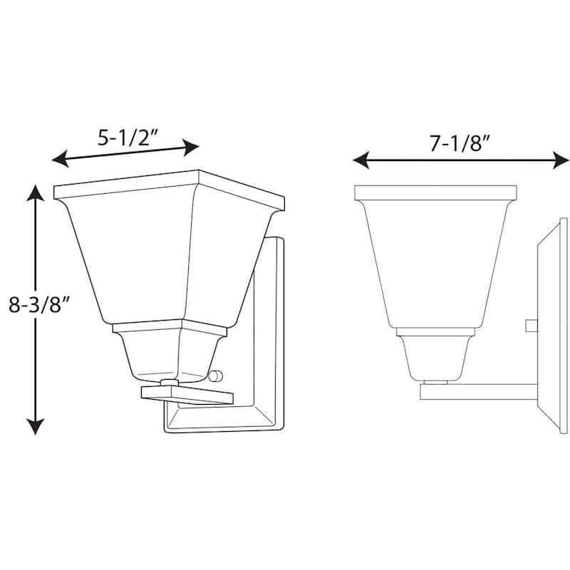 Clifton Heights Collection 1-Light Brushed Nickel Etched Glass Craftsman Bath Vanity Light