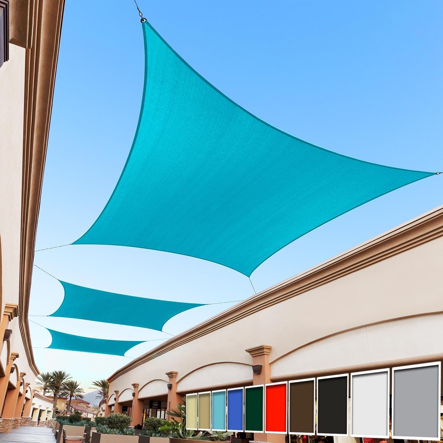 Custom Size 9' x 15' Turquoise Sun Shade Sail, UV Block Rectangle Canopy Mesh, Heavy Duty 200GSM, 3 Years Warranty