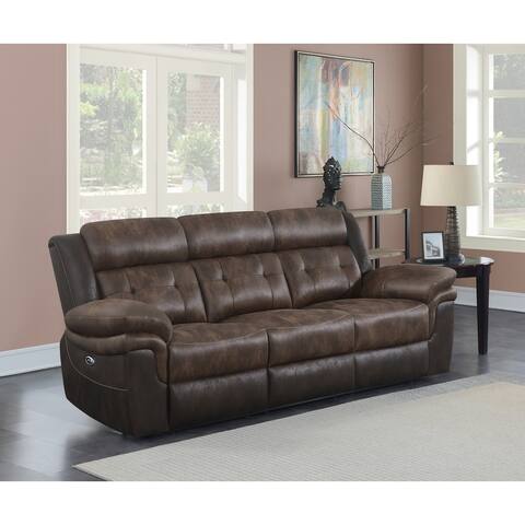 Saybrook Upholstered Tufted Cushion Power Sofa