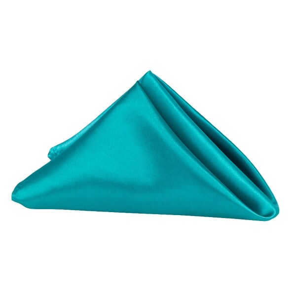 10 Pieces, Satin Napkin 20"x20" square Edge: Hemmed Material: 100% Polyester - Dark Turquoise