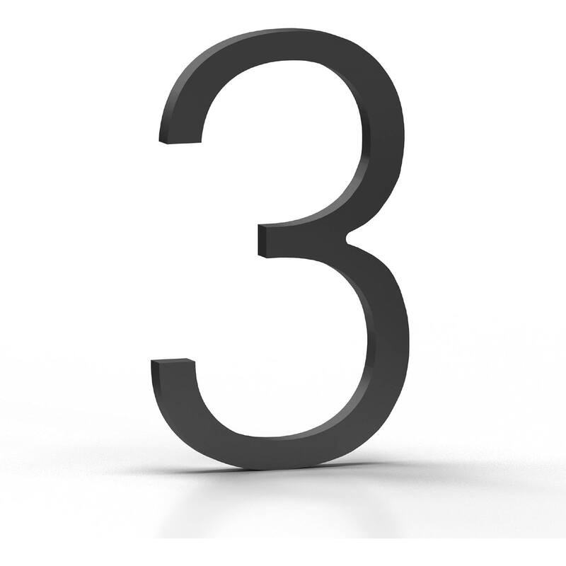 Mega Handles Modern Metal House Numbers | Heavy Duty Outdoor Address Digits | Easy to Install, Floating or Flush Mount Design - 3 - Matte Black