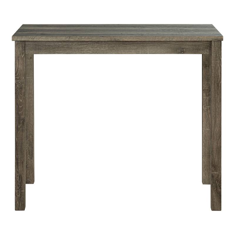 Furniture of America Nassel 3-Piece Brown Wood Counter Height Dining Table Set with Tufted Seat