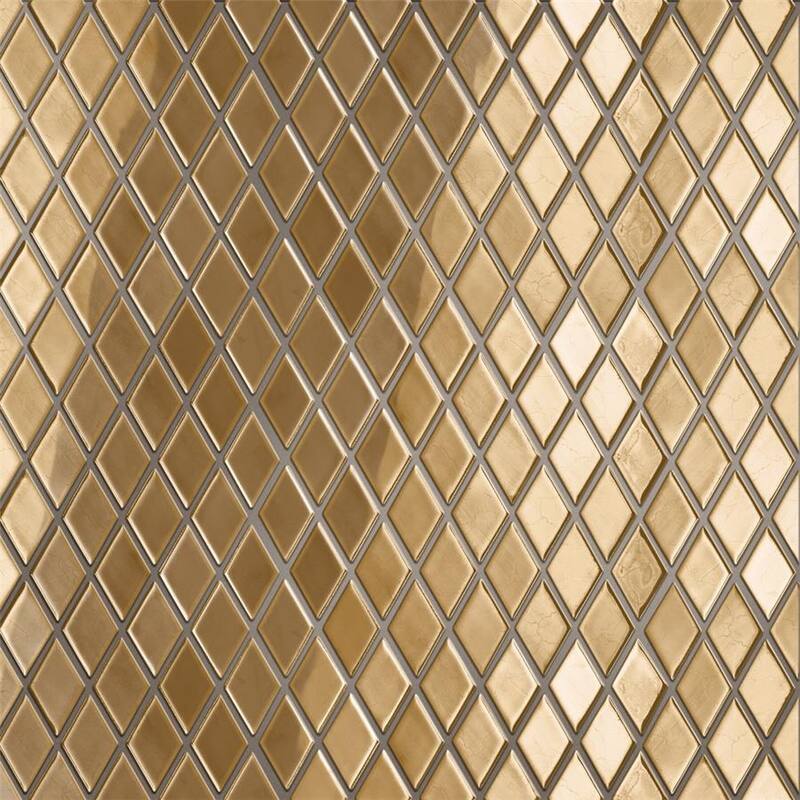 Merola Tile Hudson Kite Gold 10-1/8" x 11-3/4" Porcelain Mosaic Floor and Wall Tile