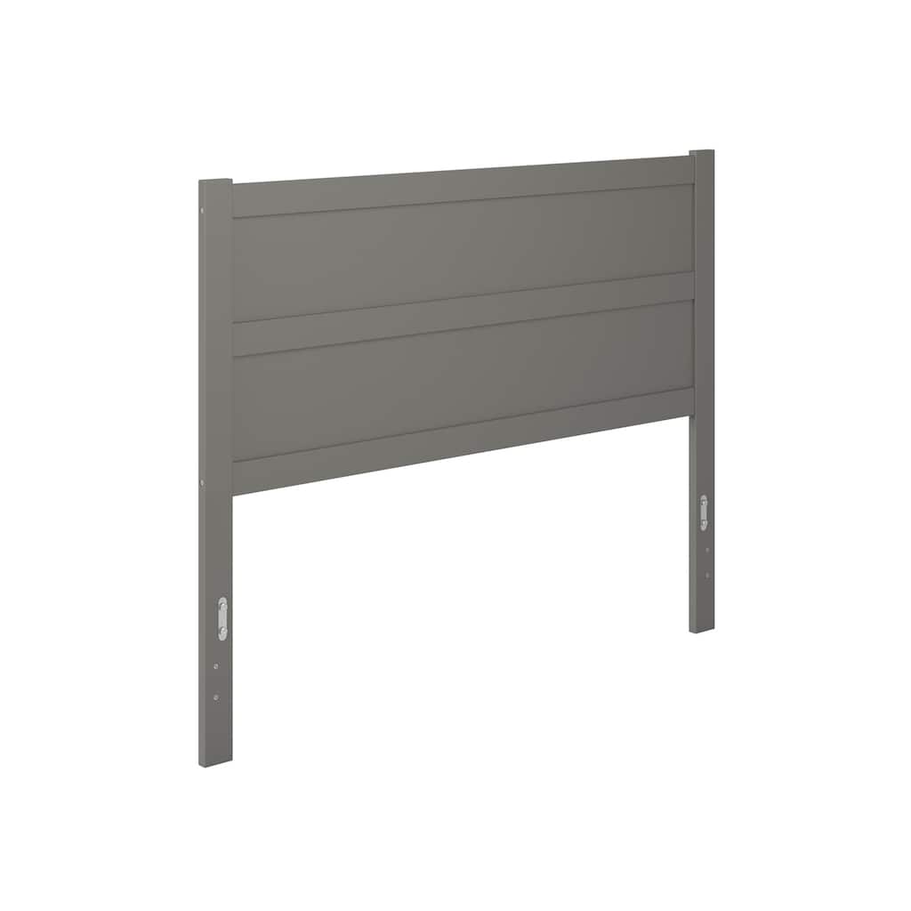 Queen Size Solid Wood Panel Headboard with Clean Modern Styling, Soft Grey Finish for Bedroom Beds