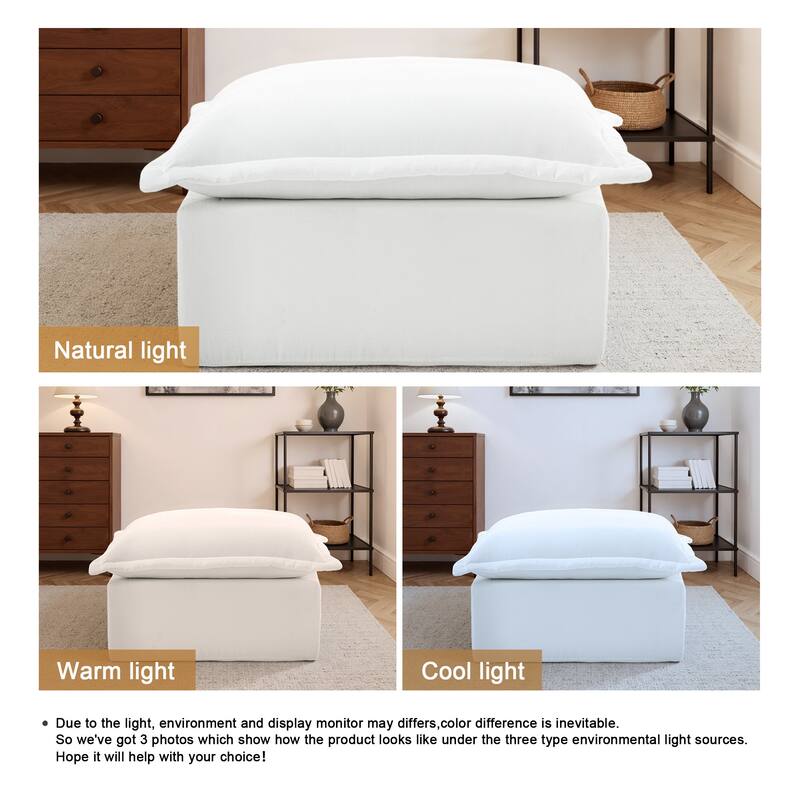 Comfy Cloud Chenille Upholstered Modular Sectional Ottoman