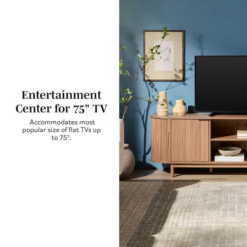 Middlebrook Designs Modern Reeded 70-inch TV Stand with Open Storage