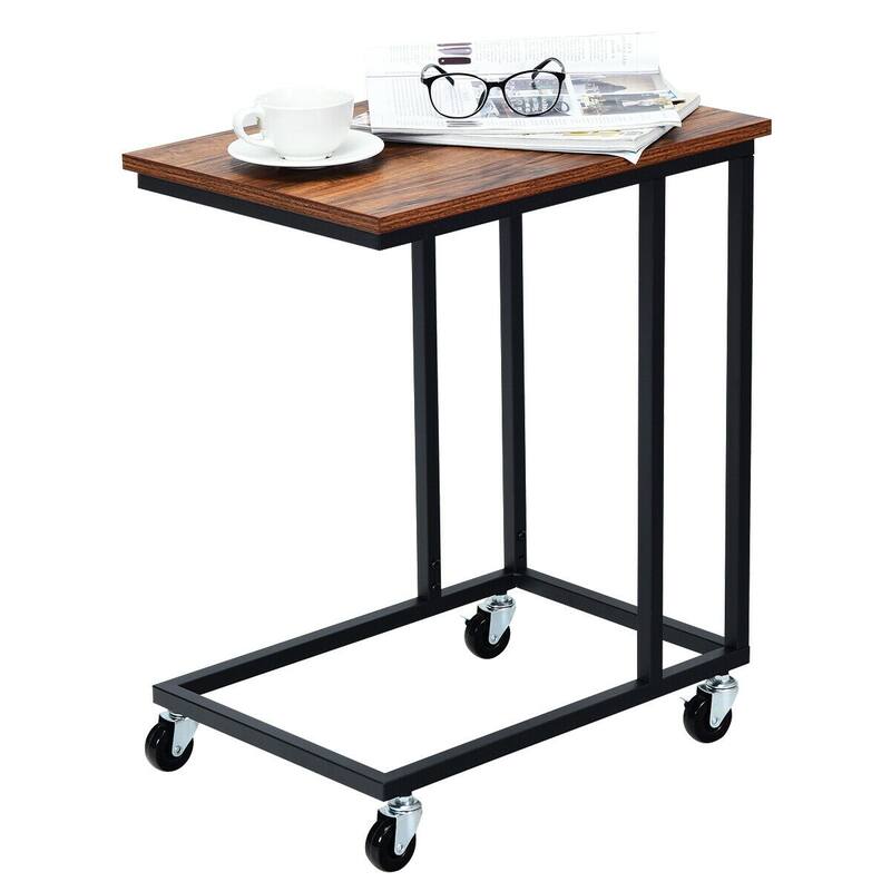 Gymax Laptop Holder Sofa Side End MobileTable Multiple Stand Desk - 20'' X 14'' X 24'' - Black - 20'' X 14'' X 24''